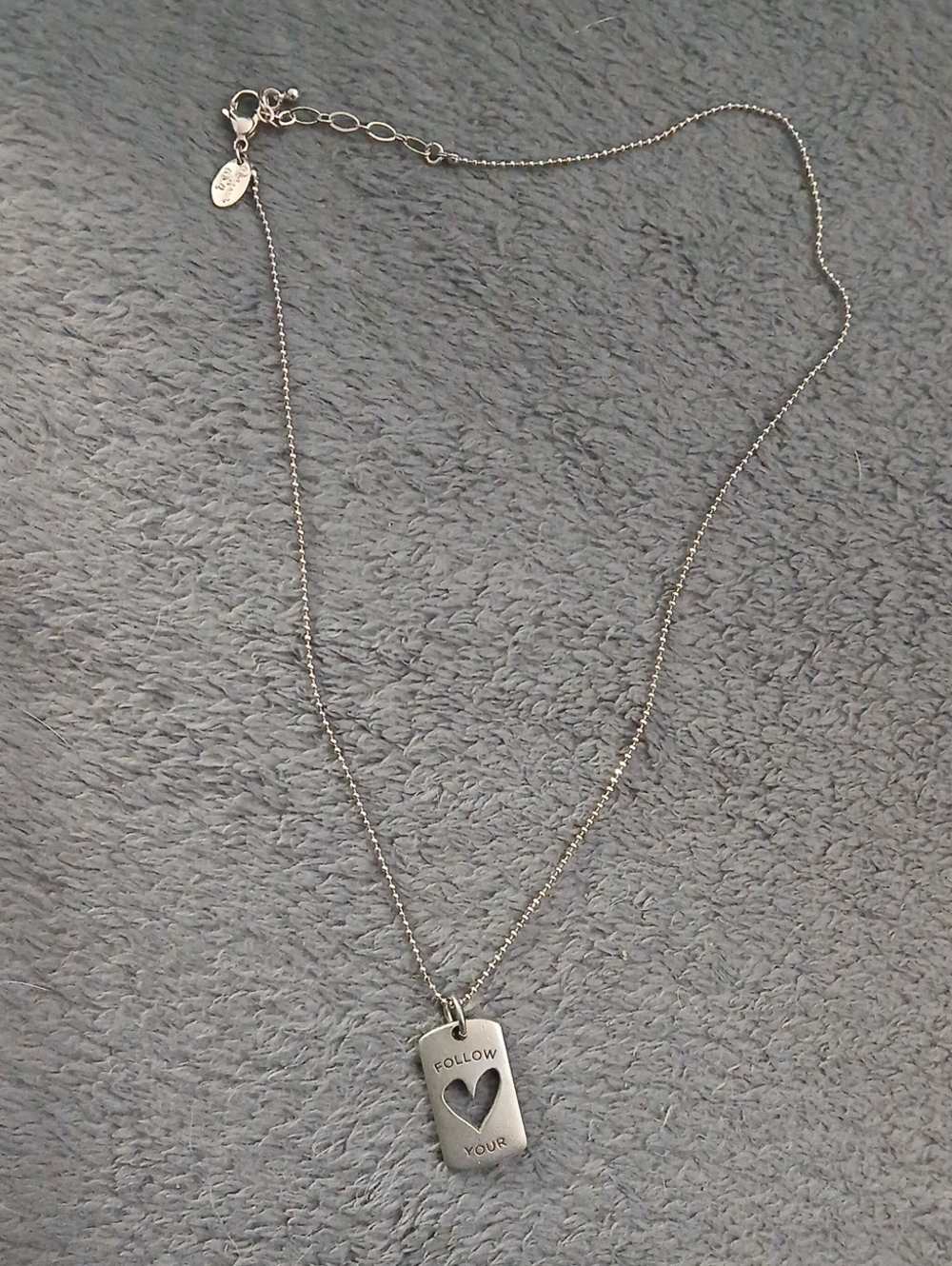 Origami Owl Silver Heart Tag Necklace